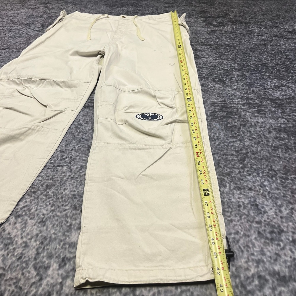 Vintage Wu Wear Pants Mens 34x30 Cream Baggy Embroidered Hip-Hop Skater Y2K‎ - Picture 12 of 16